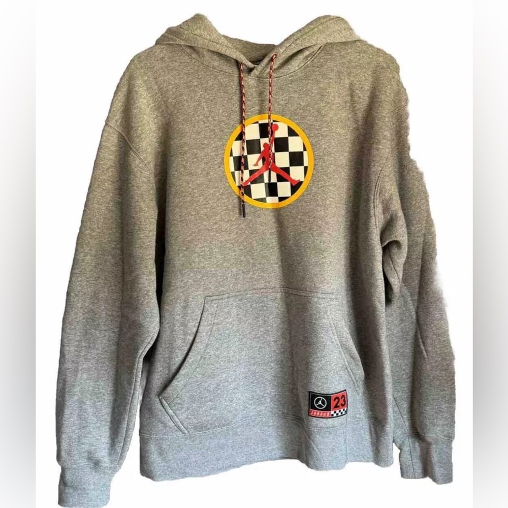 Jordan Hoodie Men’s Gray DNA Pullover Sweater Sweatshirt 23 Signature Adult
